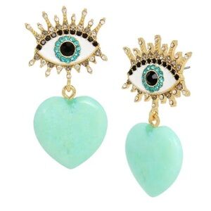 Kurt Geiger Heart Eye Huggie Earrings